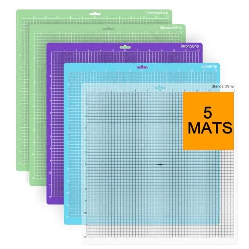 Pavlleen Schneidematte für Cricut –5 Stück 12x12 Schneidematten für Cricut Maker 3/Explore 3/Explore Air/Air 2/Air One, rutschfestes Ersatz-Zubehör für Plotter, Nähen, Quilten und Kunsthandwerk