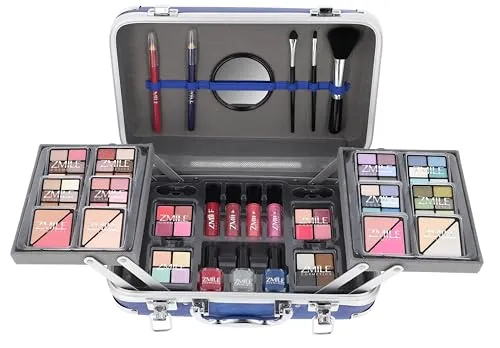 Schminkkoffer Traveller Blue Set 87-teilig von ZMILE Cosmetics