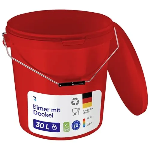BenBow Eimer mit Deckel 30L in rot von BENBOW