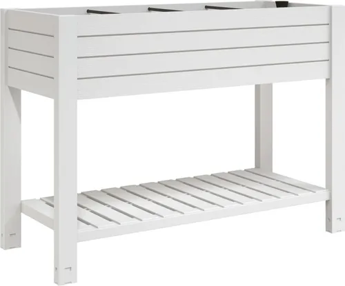 vidaXL Hochbeet Weiß 110x45x79 cm mit Selbstbewässerung - Hochbeet aus robustem Polypropylen mit praktischem Selbstbewässerungssystem für gesunde Pflanzen. Ideal für Balkon, Terrasse und Garten – ergonomische Höhe schont Rücken und Knie.