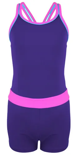 Aquarti Mädchen Badeanzug Racerback lila|rosa 140 - Kinder-Bademode, stylischer Racerback-Schnitt für optimale Bewegungsfreiheit und perfekten Sitz beim Schwimmen.