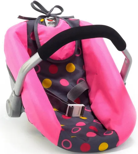 Bayer Chic 2000 708 24 Puppen-Autositz - Puppenwagen-Zubehör für Babypuppen bis 50 cm, ergonomischer Softgriff und schwenkbarer Trage-Griff für mehr Komfort.