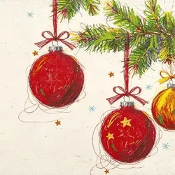 Home Fashion, Xmas Drawing, Lunch-Servietten aufgefaltetes Maß 33 cm x 33 cm, im Viertelfalz, 20 Stück pro Pack