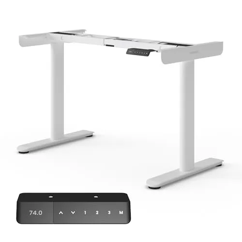 Ergotopia Schreibtisch Desktopia One - Elektrisch höhenverstellbares Tischgestell - Schreibtische – Flexibles, ergonomisches Design für Home Office oder Gaming-Setup. Mit modernem OLED-Handset und 7 Jahren Garantie für höchste Qualität und Komfort.