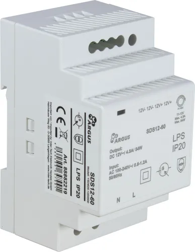 INTER-TECH SDS 12-60 Hutschienennetzteil 12V 60W - Kompakt und Effizient - Das INTER-TECH SDS 12-60 Hutschienennetzteil bietet 12V Ausgangsspannung und 60W Leistung. Ideal für den professionellen Einsatz in Schaltschränken, platzsparend und zuverlässig.