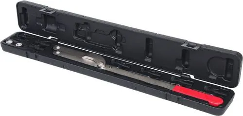 KS Tools Universal Riemenscheiben-Gegenhalter-Satz, 11-tlg - Gegenhalter-Werkzeuge, ideal für alle Fahrzeugtypen mit stufenlos verstellbarem Durchmesser von 40 bis 220 mm für müheloses Lösen von Riemenscheiben-Befestigungsschrauben.