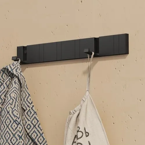 doporro Wandgarderobe mit Klappbaren Haken in schwarz von doporro