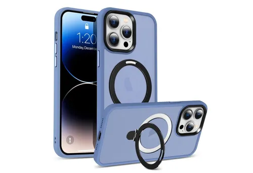CoolGadget Handyhülle Hybrid Luxury Handy Case für iPhone 15 Pro Max 6,7 Zoll, Hülle Massiv Metallring aufklappbar Schutzhülle für Magsafe Zubehör