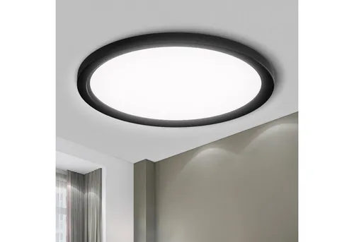 LQWELL LED Deckenleuchte Rund Flach 18W, 1600LM in schwarz von LQWELL