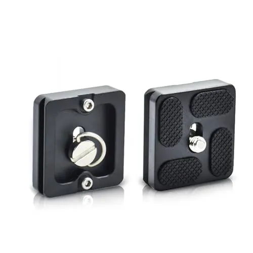 Hilandkom PU 40 Schnellwechselplatte 1/4 Stativgewinde Arca-Swiss Standard, kompatibel mit DSLR- und spiegellosen Kameras, geeignet für Canon, Nikon, Sony, rutschfestes und leichtes Design (PU 40)