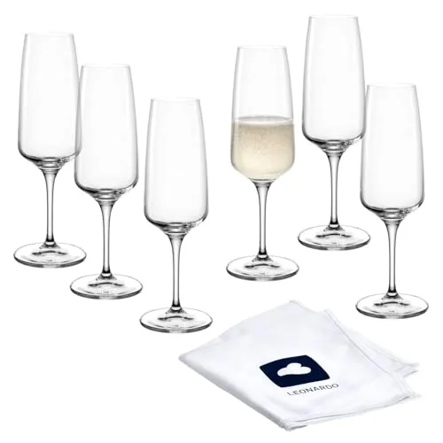 LEONARDO HOME Sektgläser CESTI 6er Set - Sektkelche mit niedrigem Stiel, spülmaschinenfest und stoßfest für den Alltag. Genießen Sie italienische Eleganz und außergewöhnliche Langlebigkeit mit jedem Schluck.