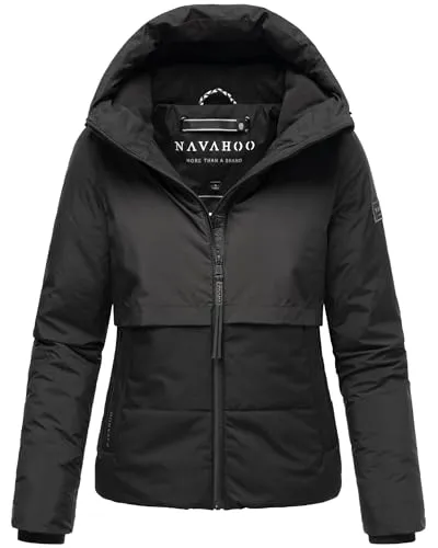Navahoo Damen Winterjacke Liebesküken XIV Black Gr. XL - Funktionsjacke mit warmem Fleece-Innenfutter, taillierter Passform und wasserabweisender Oberfläche für optimalen Schutz an kalten Tagen.