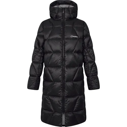 Berghaus Explorer Long Down Jacket AF black/black (BP6) 14 - Warme Daunen Jacken für Damen, ideal für kaltes Wetter mit 650er Hydrodown-Füllung und verstellbarer Kapuze für optimalen Komfort und Wärme.