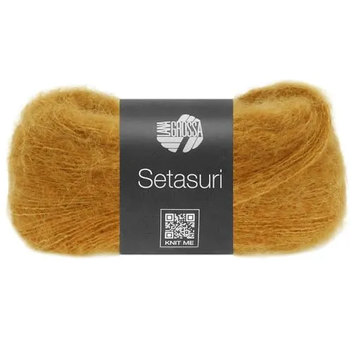 LANA GROSSA Setasuri | Feines Lace-Garn aus Suri-Alpakafasern mit Seide | Handstrickgarn aus 69% Alpaka (Suri) & 31% Seide | 25g Wolle zum Stricken & Häkeln | 212m Garn FB65