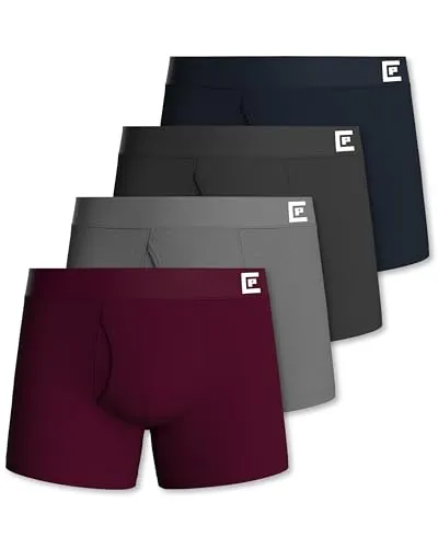 Pierre Calvini Boxershorts Herren mit Eingriff (4er/8er Pack) – Retroshorts aus Baumwoll-Stretch, Anti-Chafing Unterhosen, atmungsaktiv & etikettenfrei