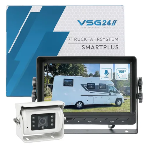 7“ Premium Set Rückfahrsystem Kamera mit AUDIO 154°  IP68+ 20m 12-24V Nachtsicht