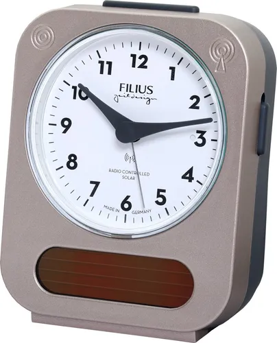 FILIUS Solar-Funk Wecker 0543-18, taupe in weiß von Filius