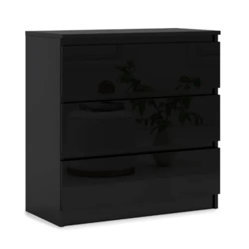 3E 3xE living.com mit 3 Schubladen Kommode in Schwarz in Hochglanz - 70 x 78 x 39 cm (B/H/T)