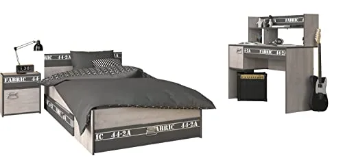 Parisot Jugendzimmer-Set Fabric, 3-tlg. grau - Funktionales Kinderzimmer-Set in elegantem Grau, ideal für kreative und moderne Jugendzimmergestaltung.