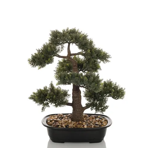 hjh OFFICE Kunstpflanze Bonsai - Pflegeleichter Kunstbaum in Naturgetreuer Optik - Künstliche Pflanzen, ideal für Indoor und geschützte Outdoorbereiche; der täuschend echte Bonsai mit Real-Touch Oberfläche bringt Leben in jedes Zuhause oder Büro.