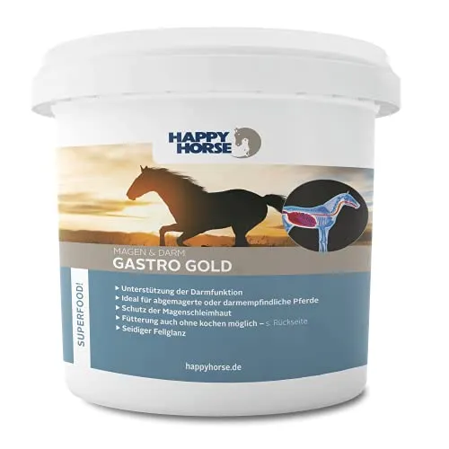 Happy Horse Gastro Gold | Gold-Leinsamen für Pferde | 5kg | Pferdefutter zur Unterstützung der Magen-Darm-Funktion | Schutz der Magenschleimhaut | Reich an Schleimstoffen & Omega-3-Fettsäuren