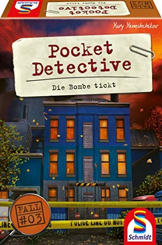Schmidt Spiele 49379 Pocket Detective, Die Bombe tickt, Krimi-und Dedektivspiel, Kartenspiel, Bunt