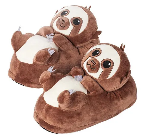 Corimori Tier Pantoffeln Henry das Faultier - Plüsch Hausschuhe für Kinder (EU Einheitsgröße 25-33,5) mit kuscheligem Design und reißfesten Nähten, ideal für warme Füße beim Entspannen zu Hause.