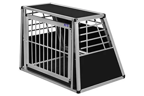 ALPUNA Transportbox N37 – Aluminium Hundebox 70×99×75,5 cm – Auto Hundebox mit Notausstieg, sicherer Hundetransport im Kofferraum