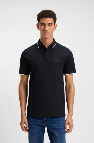 BOSS Herren Passertip Polo, Dark Blue404, XXL EU - Schmal geschnittenes Polo aus gewaschenem Baumwoll Piqué mit Elasthan, ideal für einen modernen Look und höchsten Tragekomfort.