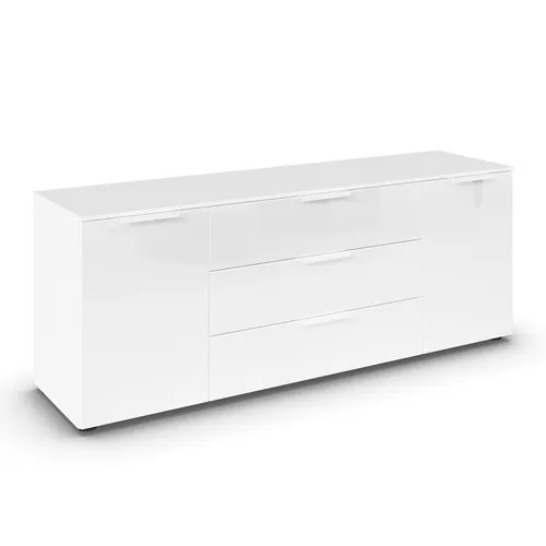 Lowboard Alpinweiß 160 cm – Glasfront TV-Board in weiß von Roller