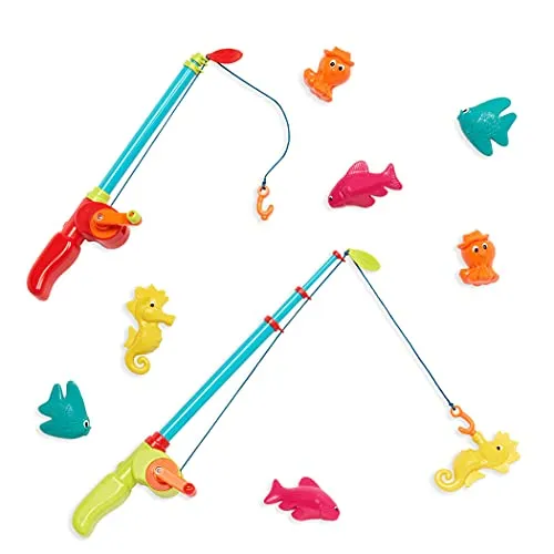 B. toys Magnetisches Angelspiel Wasser, Kinderangel 80 cm für drinnen und draußen, Angelset mit 2 Angeln und Fischen für Kinder ab 3 Jahren, Badewannenspielzeug und Pool Spielzeug (10 Teile)