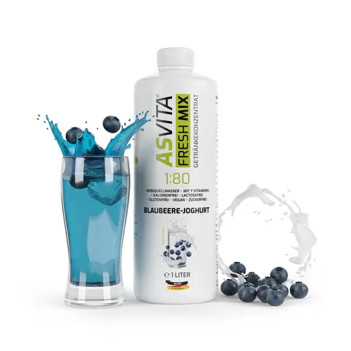  ASVita Fresh Mix 1:80 - 1L Getränkesirup - Blaubeer-Joghurt 14,99 EUR/l