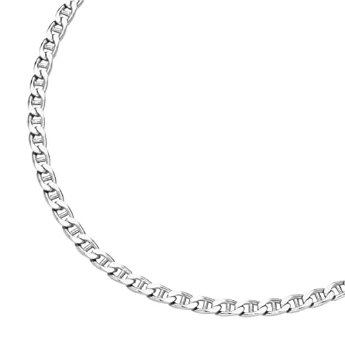 Smart Jewel Kette Stegpanzerkette Diamantiert aus 925 Silber - Ketten für Damen: Massiv und rhodiniert, diese 50 cm lange Stegpanzerkette aus 925 Sterling Silber besticht durch ihr diamantiertes Design und einen sicheren Karabinerverschluss.