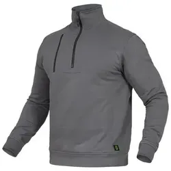 Zip-Sweatshirt-Flex-Line Grau, Größe L - Arbeits- & Schutzkleidung, robuster Reißverschluss und antibakterielle Ausrüstung für Komfort und Langlebigkeit bei der Arbeit.