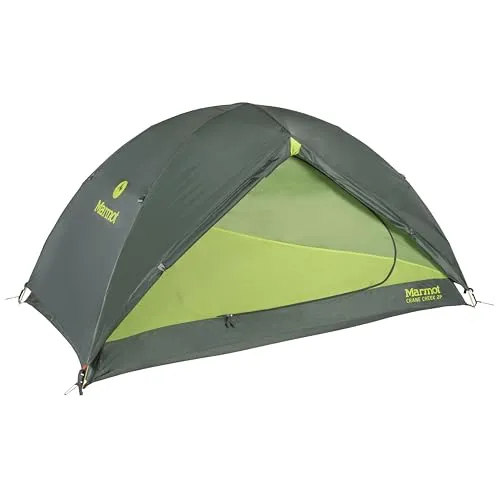 Marmot Crane Creek 2P - Leichtes 2-Personen Trekkingzelt - Kuppelzelt für 2 Personen, wasserdicht und ideal für Camping und Rucksacktouren; mit 2 D-Türen für einfachen Zugang und großem Innenraum für Komfort.