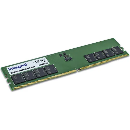 Integral 16GB PC RAM MODULE DDR5 5600MHZ UNBUFFERED NON-ECC 1.1V 2GX8 CL46 (1 x 16GB, 5600 MHz, DDR5-RAM, DIMM) (IN5T16GNJRDX)