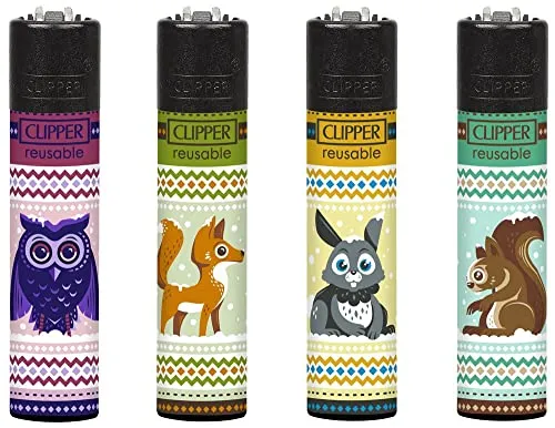 Clipper Feuerzeug 4er Set: (Wintertiere) von sunmondo
