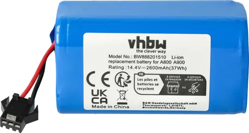vhbw Akku Ersatz für Eufy PA04, 4INR/19/66 für Saugroboter (2600 mAh, 14,4 V, Li-Ion)