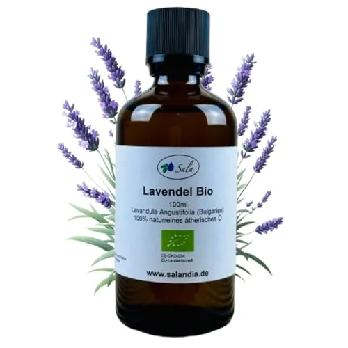 Sala Lavendelöl Aroma ätherisches Lavendel Öl BIO - zum Verzehr - 100% naturrein 100 ml Glasflasche