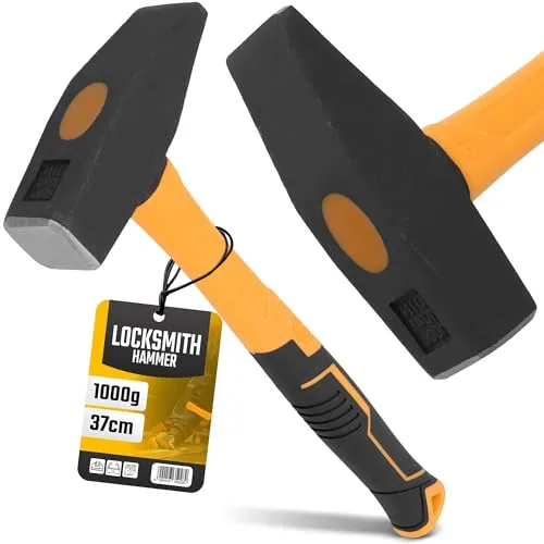 Instalguru Schlosserhammer 1000 G Hammer Robuster Fiberglasstiel Ergonomischer Werkstatthammer Gehärteter Stahl Profi Klempner Handwerker Langlebig Vibrationsdämpfend