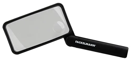 FACKELMANN 60320 Lupe, Kunststoff, Schwarz, 22,6 x 11,6 x 2 cm