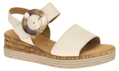 Gabor Genua Keilsandalette mit Plateau und Zierschnalle in beige von Gabor