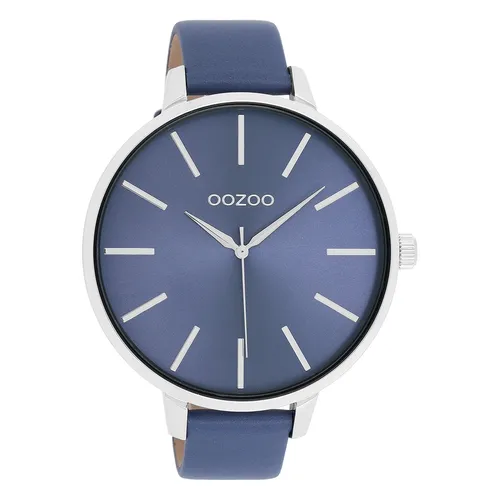 Oozoo Damenuhr Color Line 48 MM Blauviolett - Stilvolle Armbanduhr für Damen mit 48 mm Gehäuse, spritzwassergeschützt und hochwertigem Miyota Quarzwerk. Das blauviolette Lederband verleiht einen eleganten Look.