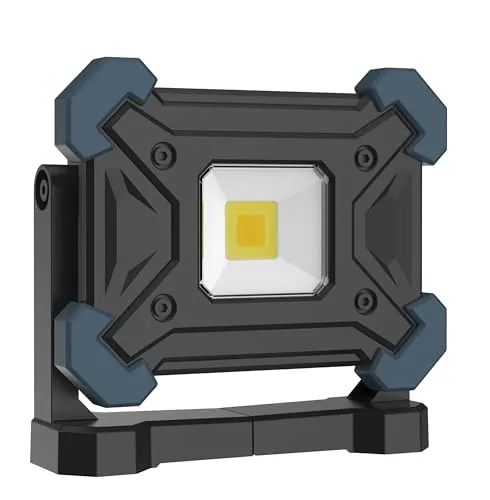 LED Arbeitsstrahler 20W mit Akku und 2000 Lumen - Strahler für Arbeitsbeleuchtung mit stufenlos dimmbaren Lichtmodi, robustem Design und starkem Li-Ionen Akku für maximale Flexibilität und Helligkeit.