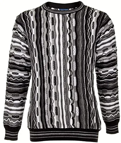 Cascallo Strickpullover Giovanni - Eleganter Rundhals-Pullover - Streifenpullover aus 50% Polyacryl und 50% Baumwolle, windabweisend und wärmend, ideal für stilvolle Auftritte.