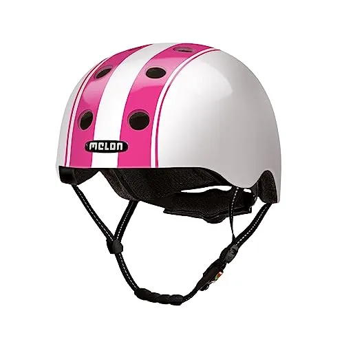 Melon Fahrradhelm »Double Pink White« – Leichter Cityhelm für die ganze Familie - Fahrradhelme: Sicherer und leichter urbaner Helm mit Magnetverschluss, individuell anpassbar und ideal für Damen, Herren und Kinder (Größe XL-XXL). Perfekter Tragekomfort dank verstellbarem Spin-Dial System.