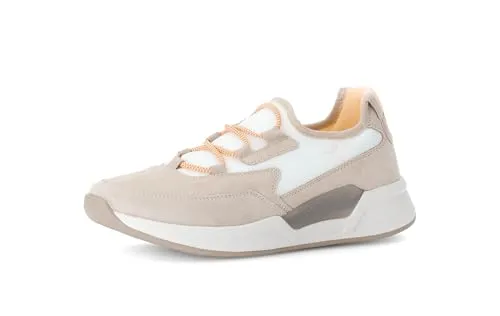 Gabor Damen Low-Top Sneaker, Frauen Halbschuhe,schnürschuhe,schnürer,straßenschuhe,Strassenschuhe,Sportschuhe,oasi/Weiss/orange,40 EU / 6.5 UK