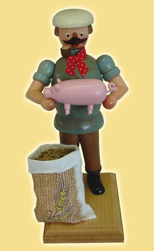 Räuchermann Landwirt 22cm – Traditionelle Holzfigur für gemütliche Atmosphäre - Traditioneller Räuchermann im landwirtschaftlichen Design, ideal für Wohnzimmer, Küche oder Büro. Aus buntem Holz gefertigt, bringt er eine besondere Note in jeden Raum.