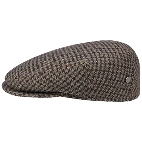LIERYS Britain Hahnentritt Flatcap Herren - Stilvolle Schiebermütze aus Wolle - Schirmmützen für Herren, Made in Italy mit hochwertigem Hahnentrittmuster und warmem Innenfutter für optimalen Tragekomfort das ganze Jahr über.