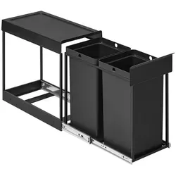 Mülleimer für Küche mit Mülltrennsystem, 2 x 15 L, ausziehbar - Platzsparend und praktisch: Der ausziehbare Mülleimer mit zwei separaten Inneneimern sorgt für mühelose Mülltrennung und bleibt unsichtbar im Schrank. Ideal für eine ordentliche Küche!